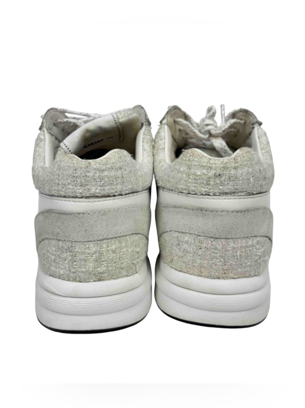CHANEL White & Tweed CC Logo Trainer Sneakers Size 39 - Picture 10 of 14